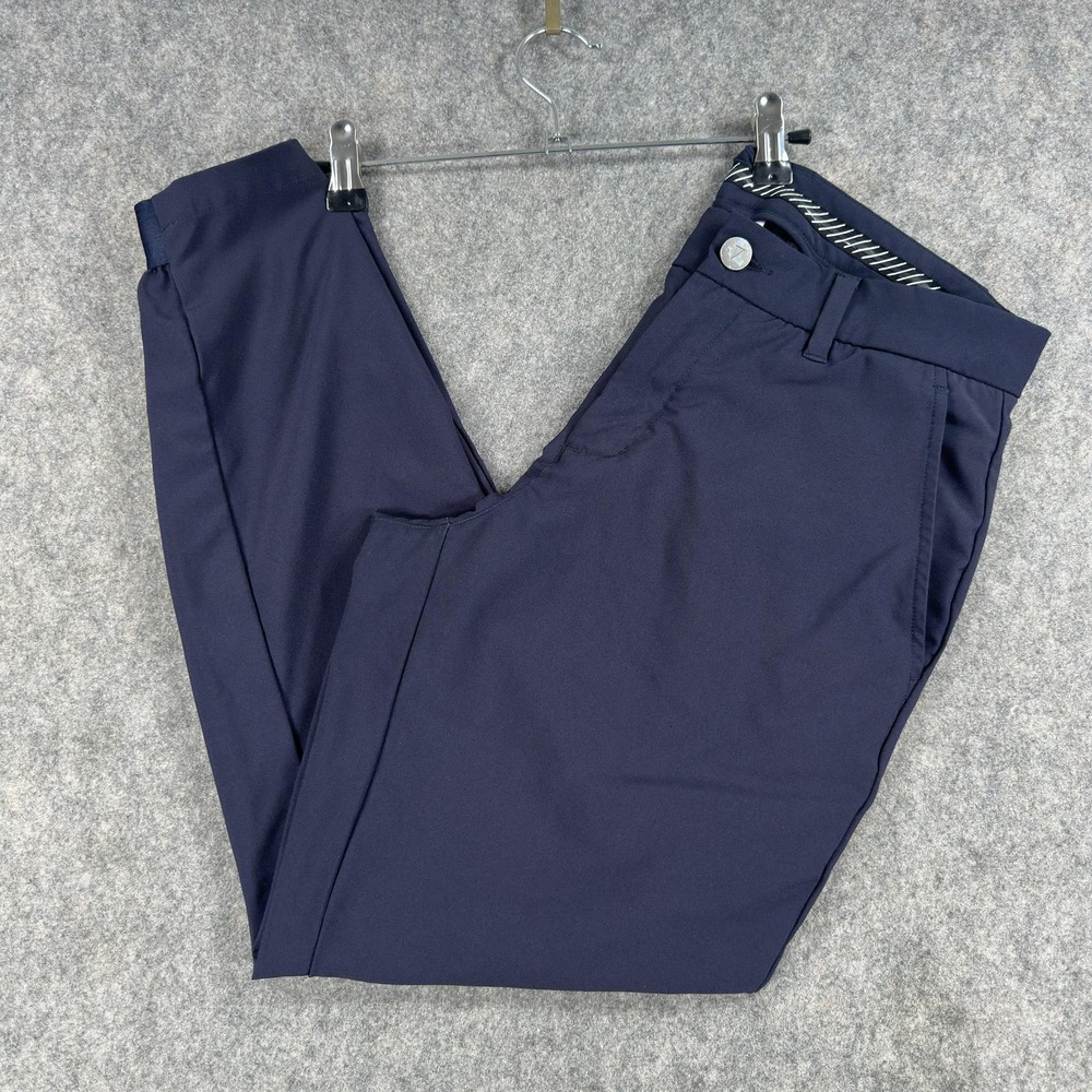 Primo Jogger Pants Mens 30x25 (Tag 30 Short) Blue Stretch Golf Zip Cuff Pockets